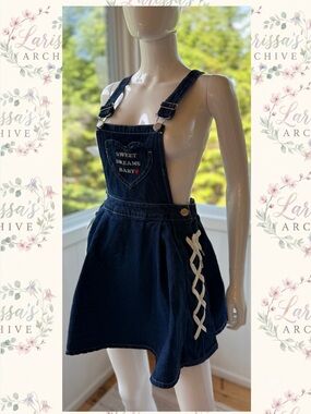 Pink Latte × SPINNS | 2019 Indigo Denim Jumper Skirt | Size JP S (Fits XXS-XS)